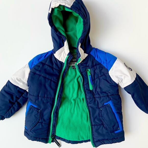 Rothschild Toddler boys Blue Green Navy Puffy Jacket 24M 2T - Picture 2 of 14